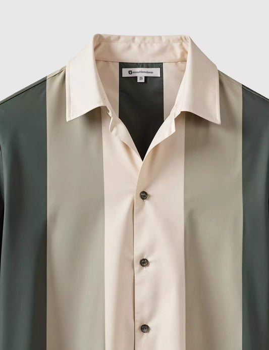 STRIPED DESIGNER MEN'S HALF SLEEVE PRINTED SHIRT